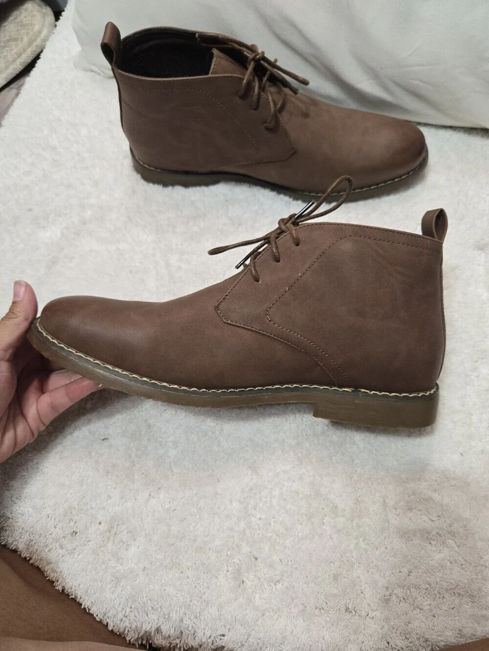 Men's Chukka Toecap 10.5 brown leather boots New